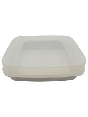 Tupperware Rectangular Storz-a-Lot Hinged Storage Container Grey Vintage 2242D-2